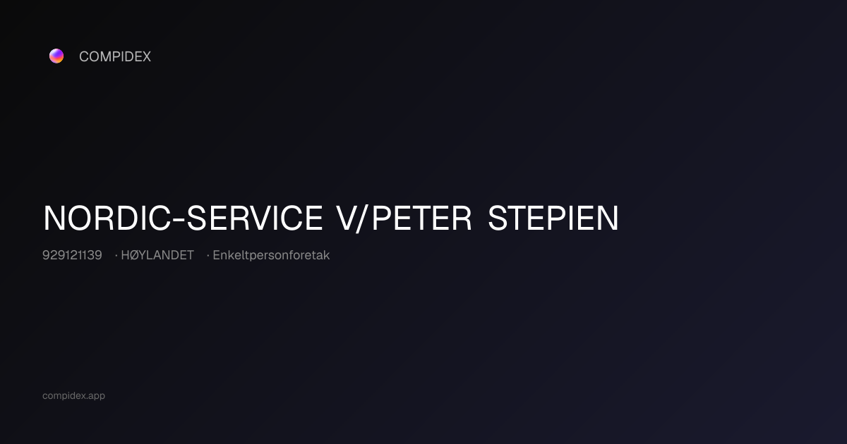 NORDIC-SERVICE V/PETER STEPIEN (929121139) — Nøkkeltall, roller og ...