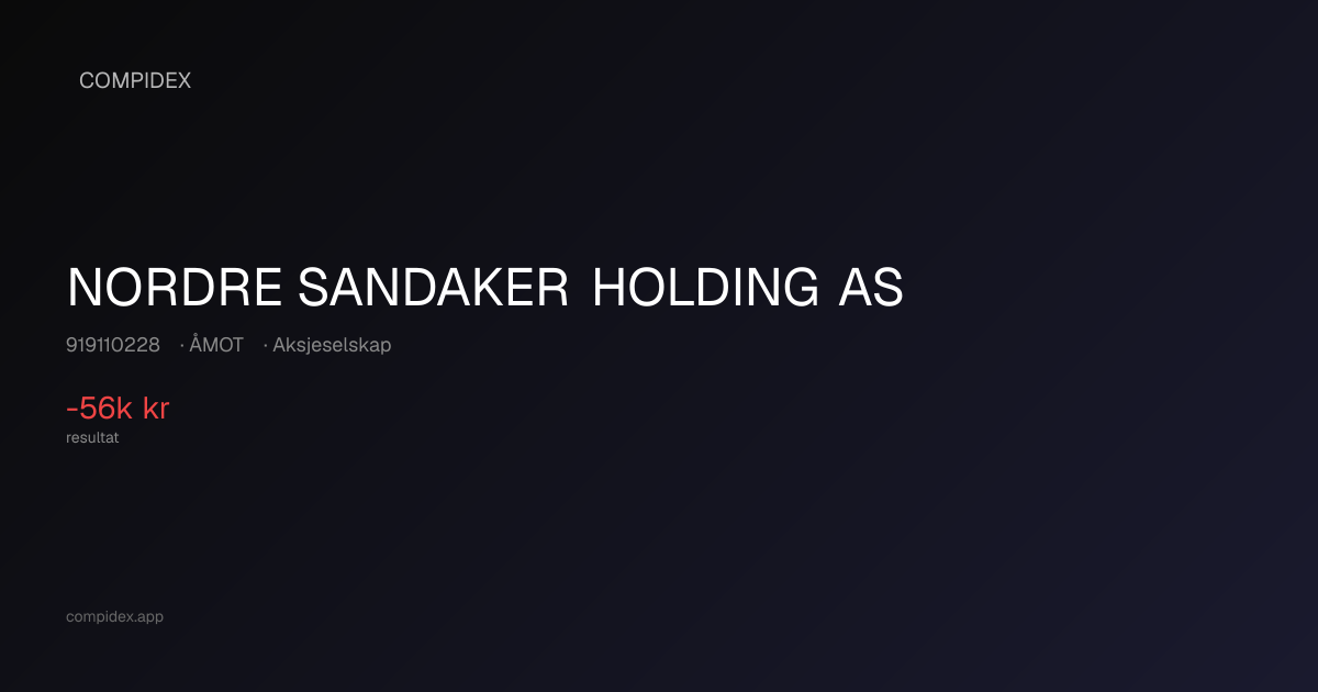 NORDRE SANDAKER HOLDING AS - Org.nr. 919110228 - ÅMOT - Regnskap ...